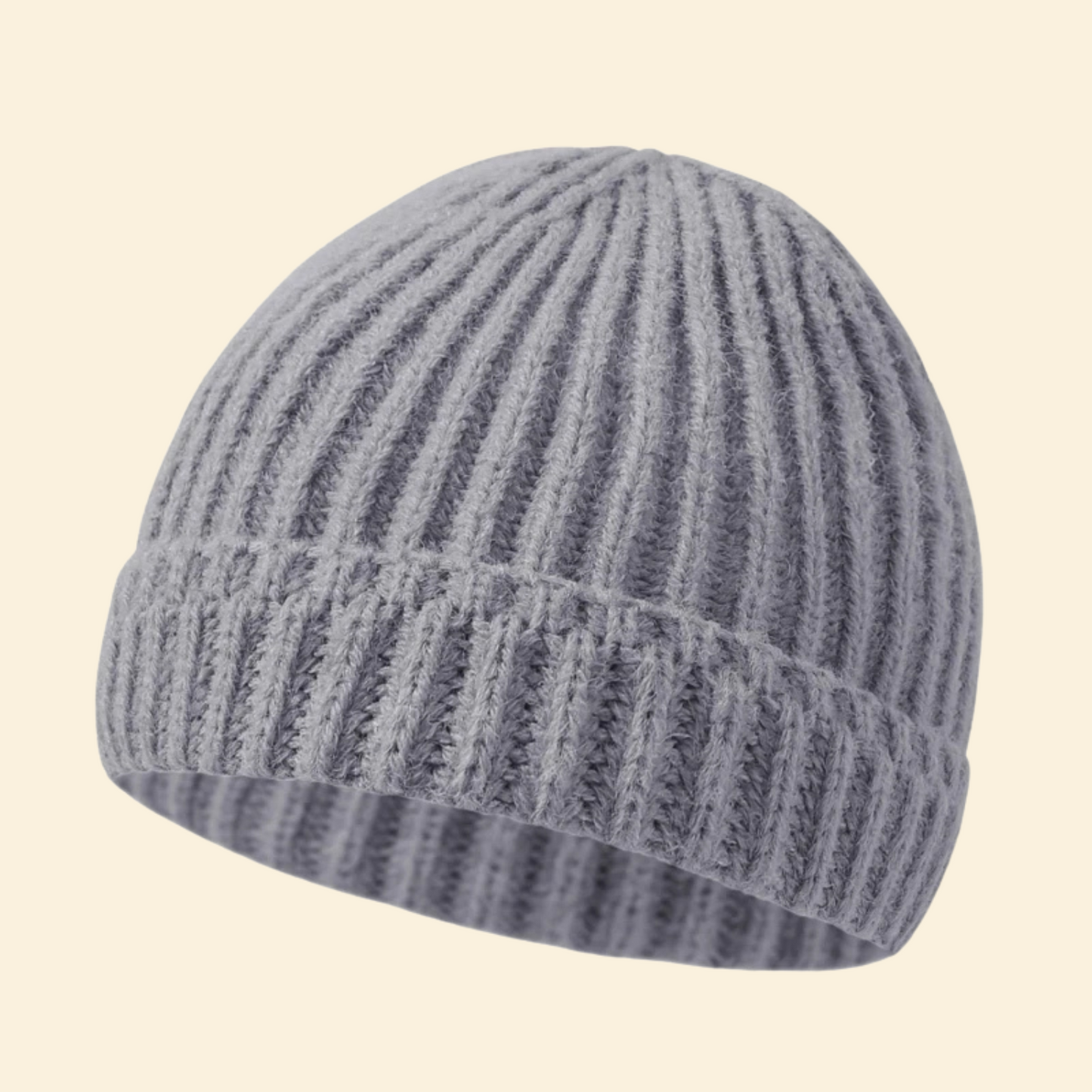 Baby Knitted Hat with Fleece Lining and Pom Pom