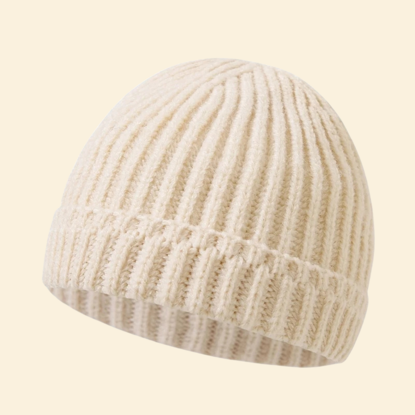Baby Knitted Hat with Fleece Lining and Pom Pom