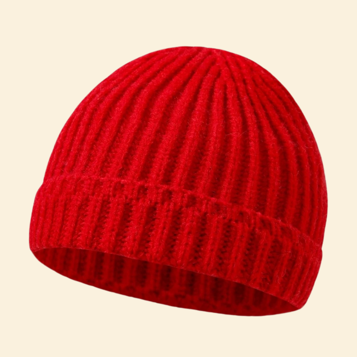 Baby Knitted Hat with Fleece Lining and Pom Pom