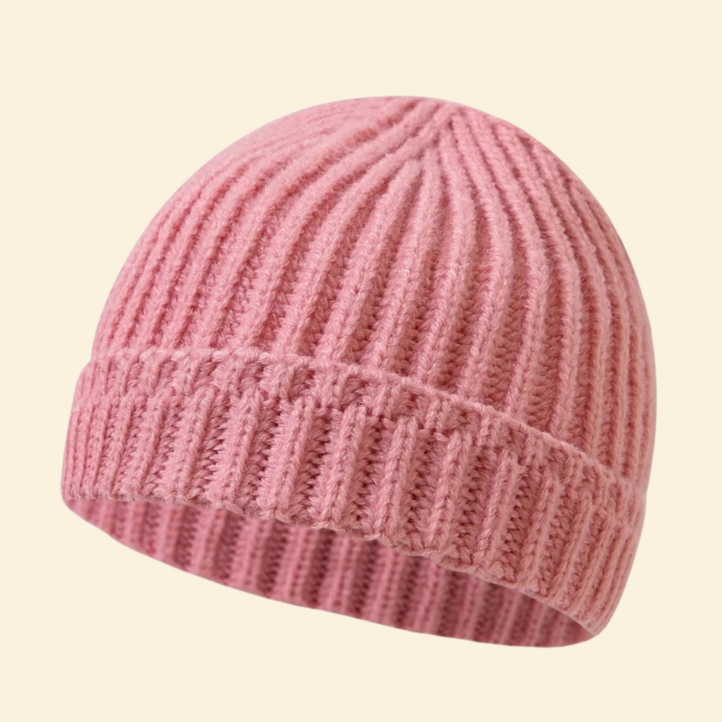 Baby Knitted Hat with Fleece Lining and Pom Pom
