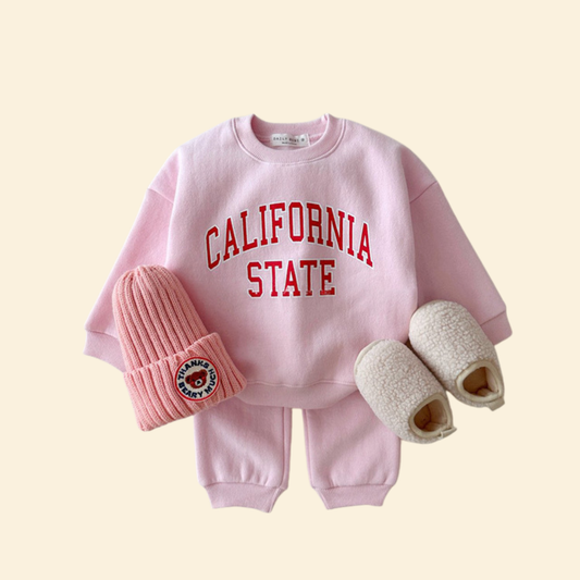 Completo casual con felpa e pantaloni della tuta "California State"