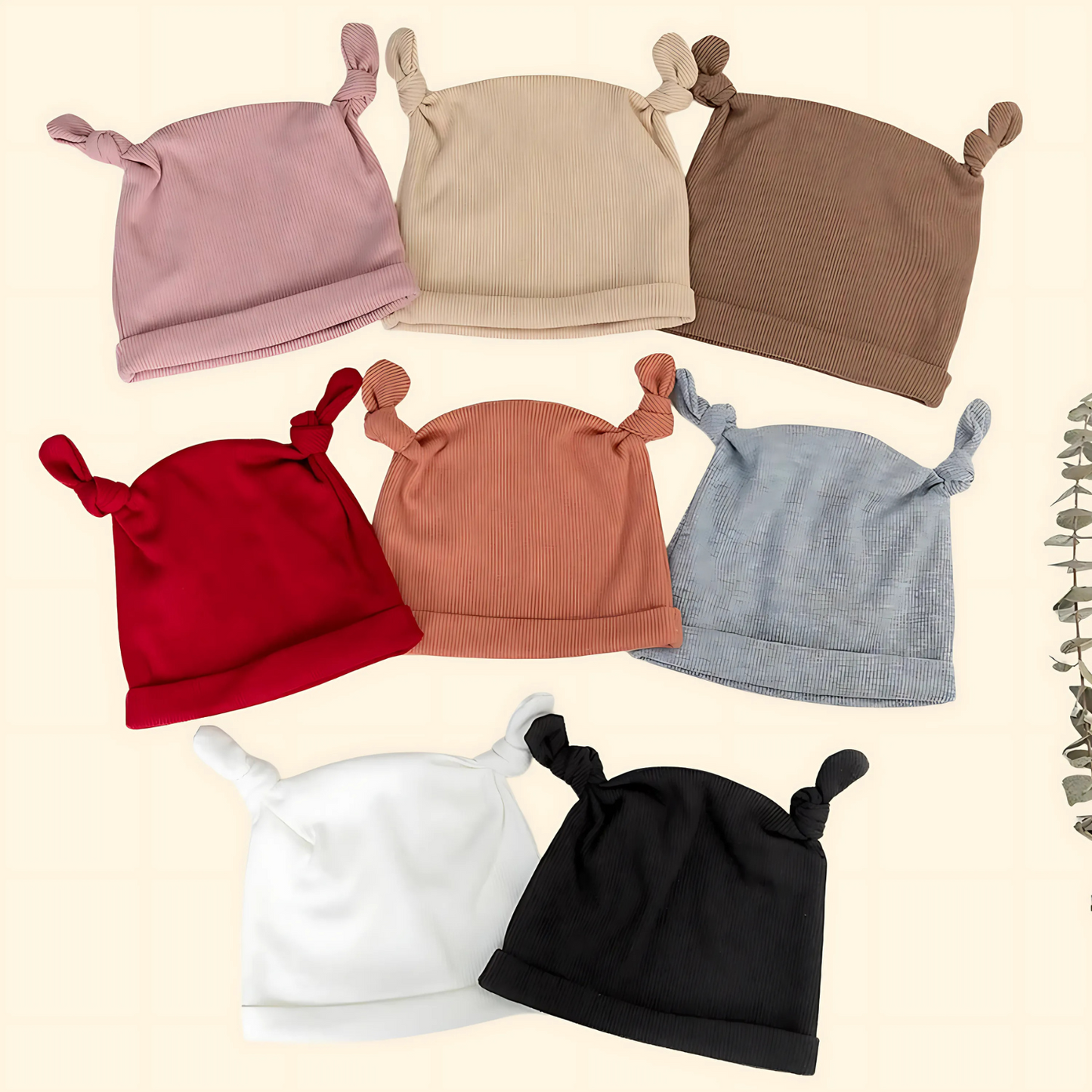 Elastic Ribbed Baby Beanie Hat