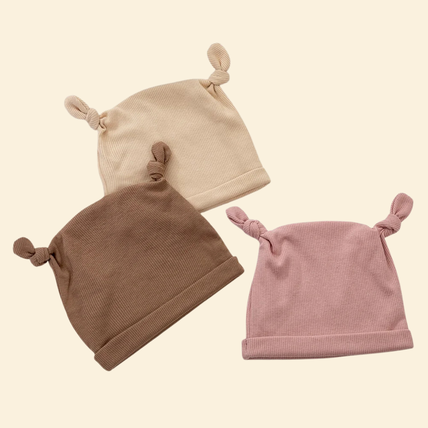 Elastic Ribbed Baby Beanie Hat