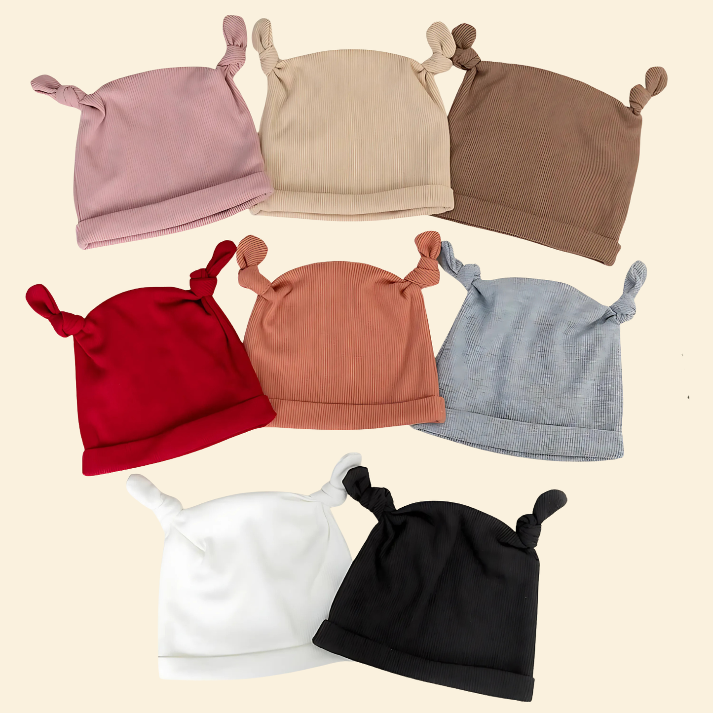 Elastic Ribbed Baby Beanie Hat