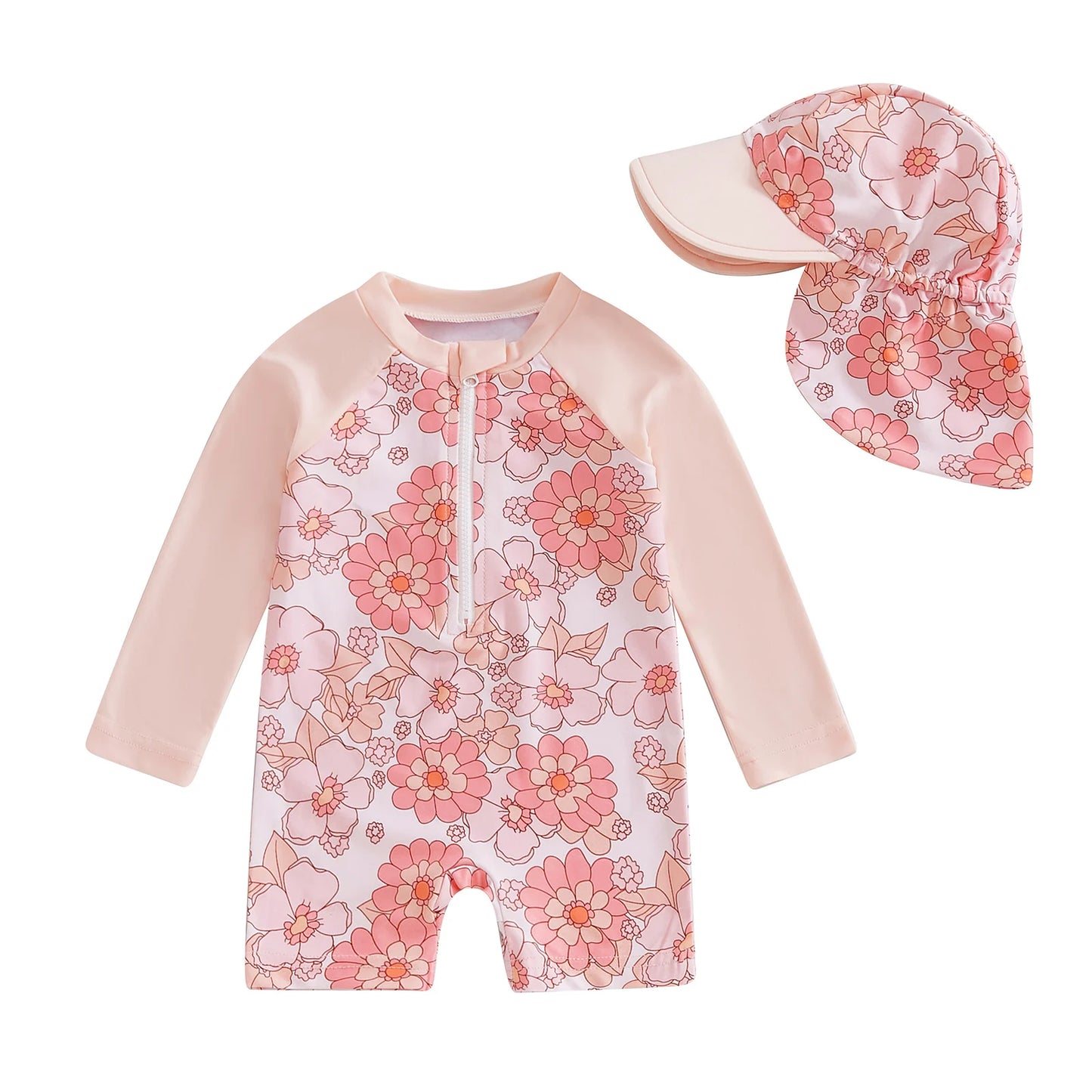 Long Sleeve Swimsuit & Sunhat