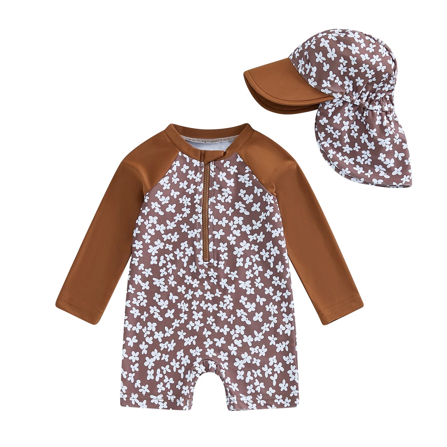 Long Sleeve Swimsuit & Sunhat