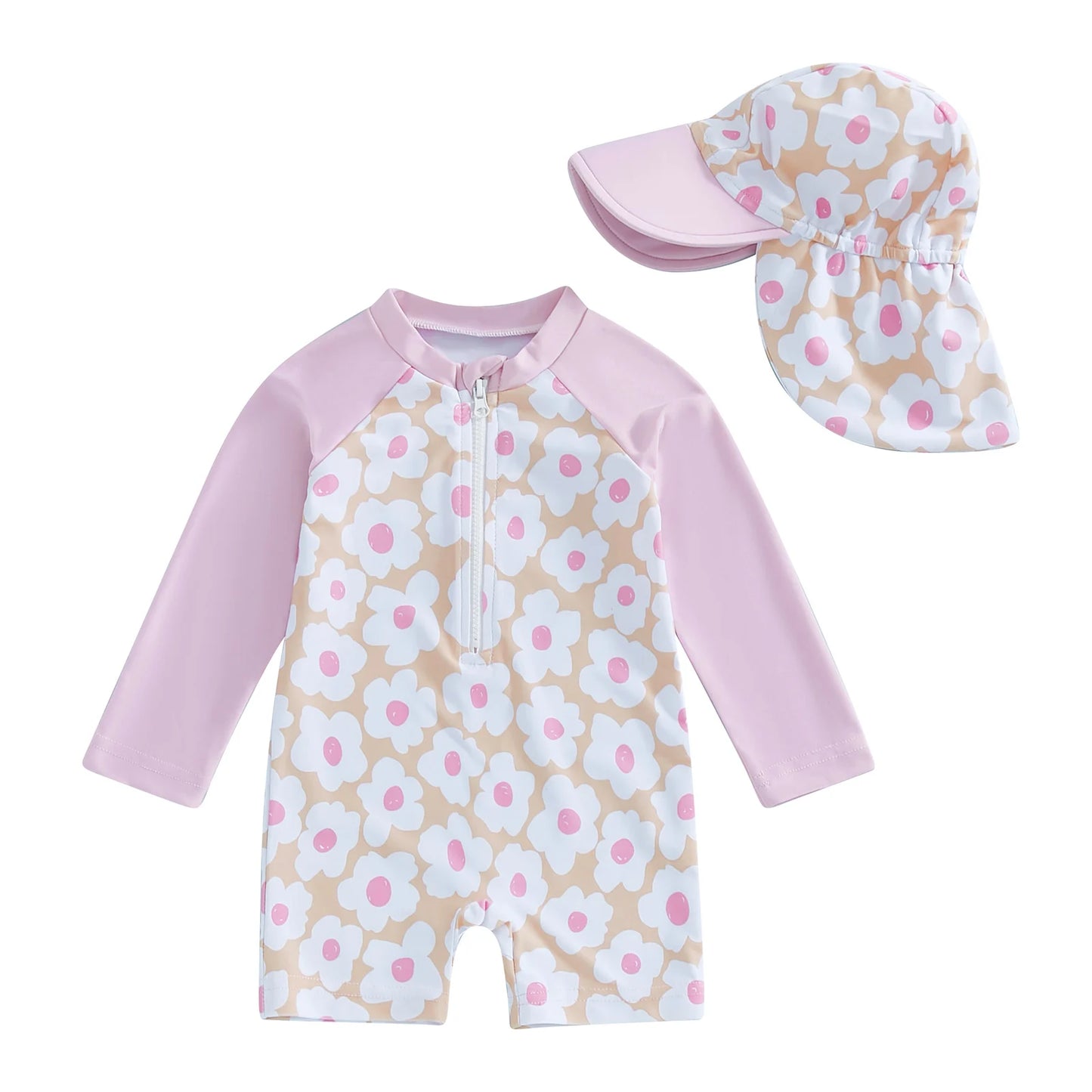 Long Sleeve Swimsuit & Sunhat