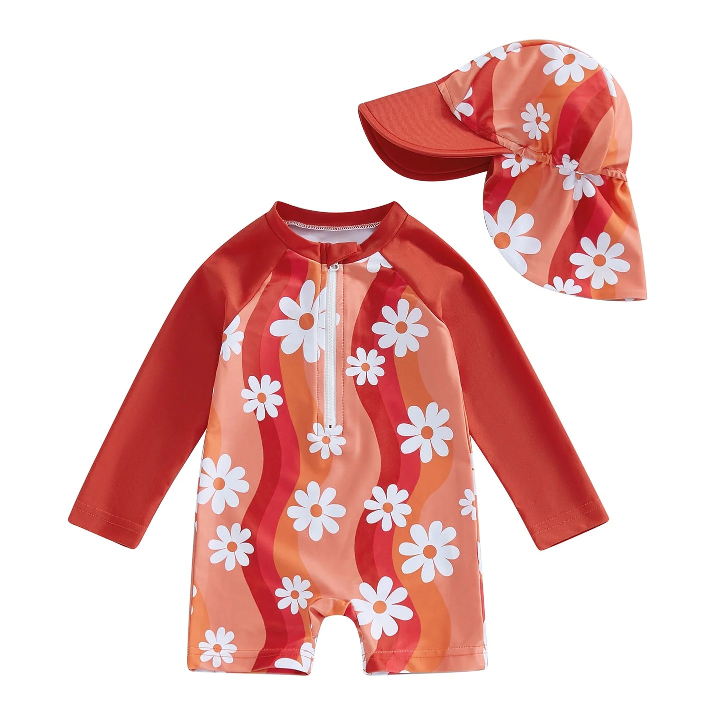 Long Sleeve Swimsuit & Sunhat