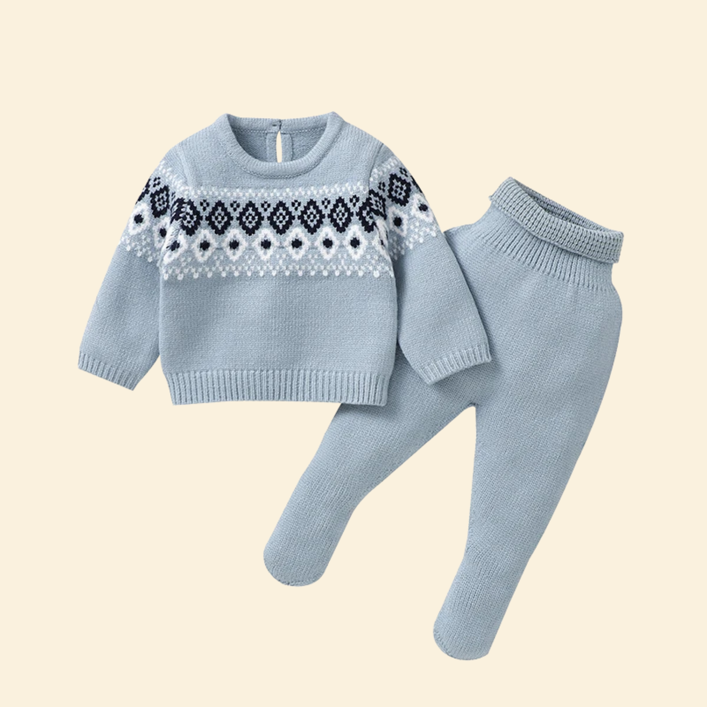 Newborn & Baby Knitted Long Sleeve Pullover & Trousers Leggins