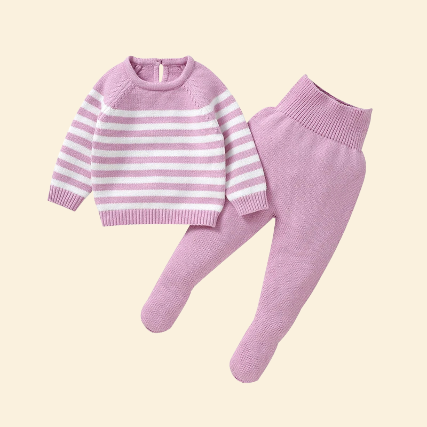 Newborn & Baby Knitted Long Sleeve Pullover & Trousers Leggins