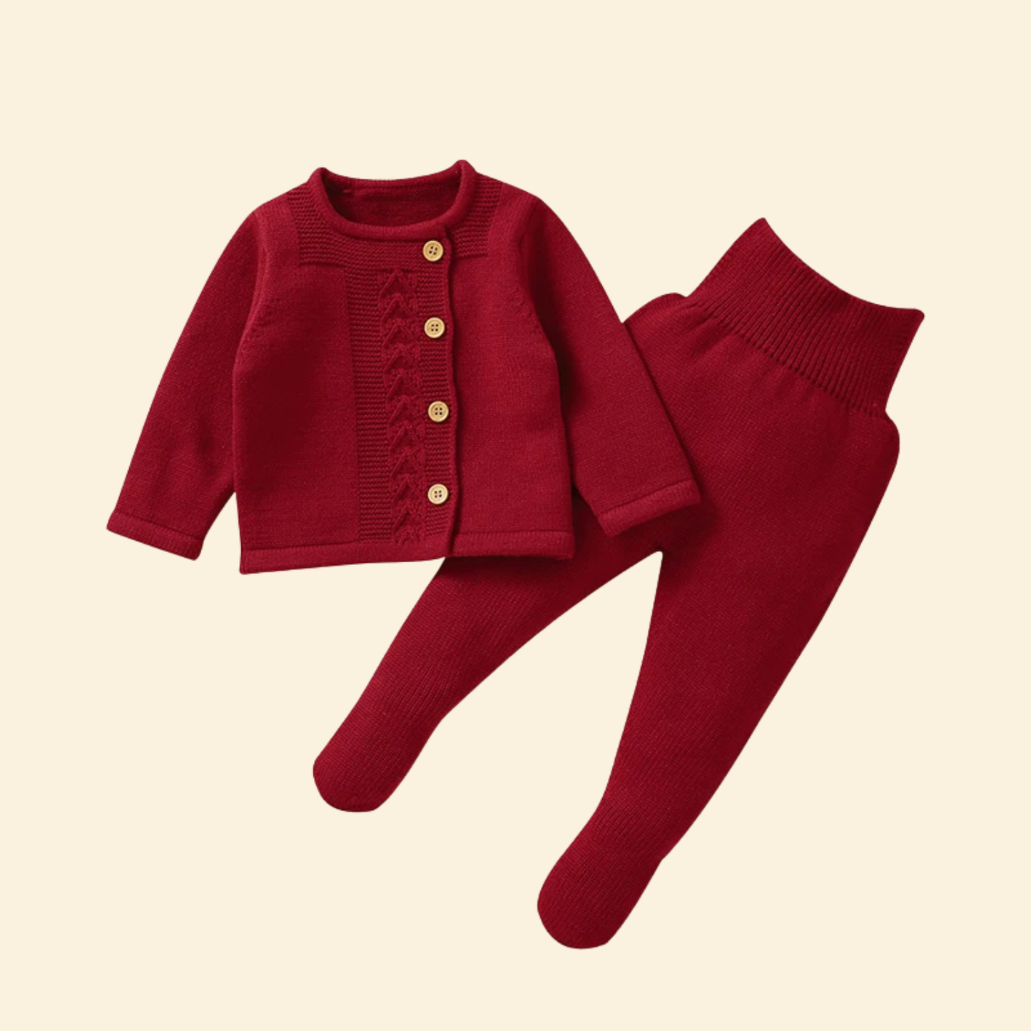 Newborn & Baby Knitted Long Sleeve Pullover & Trousers Leggins