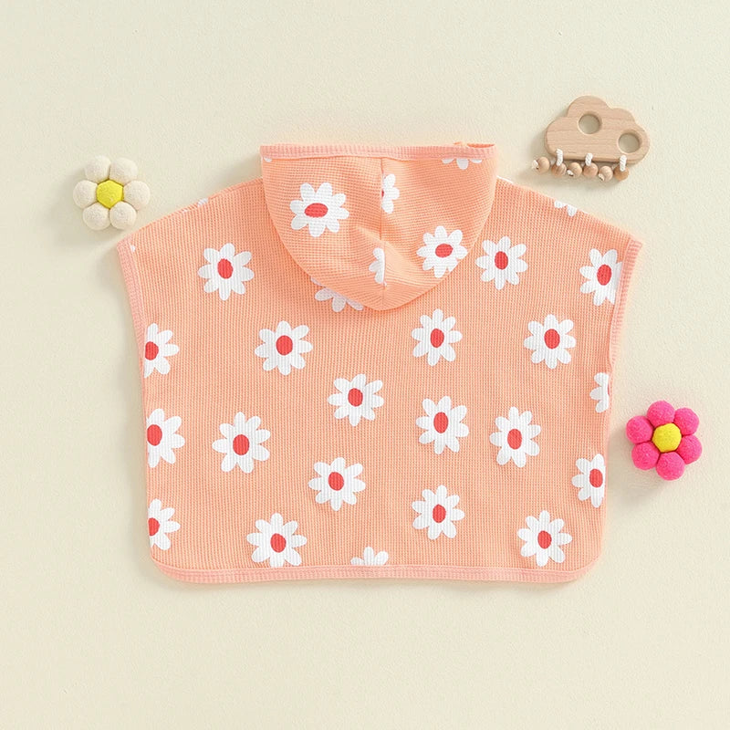 Flower & Strawberry Poncho Cover-up for Swimsuit
