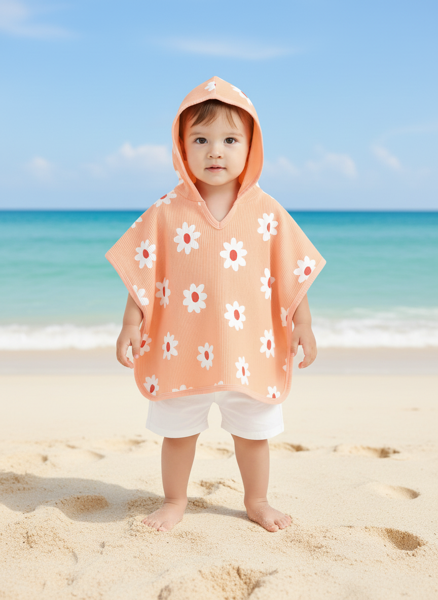 Flower Poncho Cover-up for Swimsuit