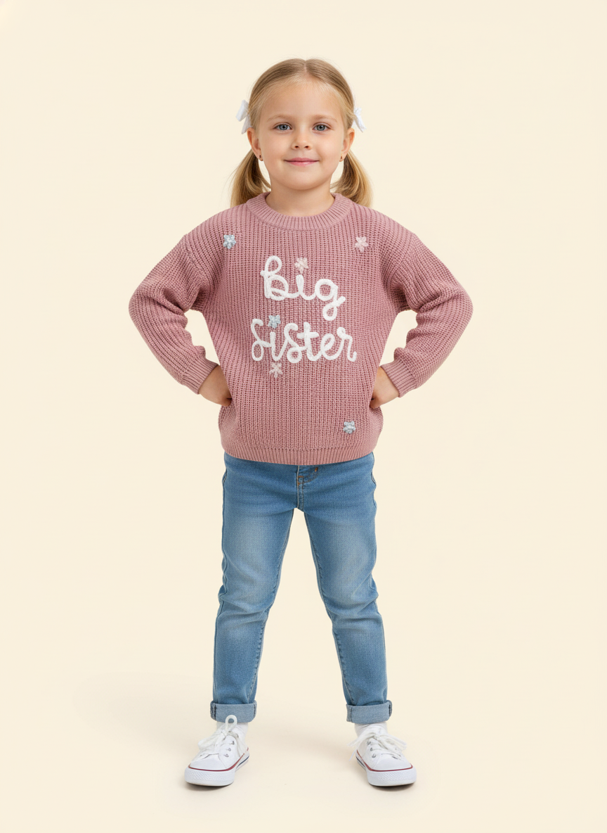 Knitted Casual Long Sleeve Pullover "Big Sister"