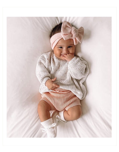 Knitted Casual Long Sleeve Pullover With Colored Dots