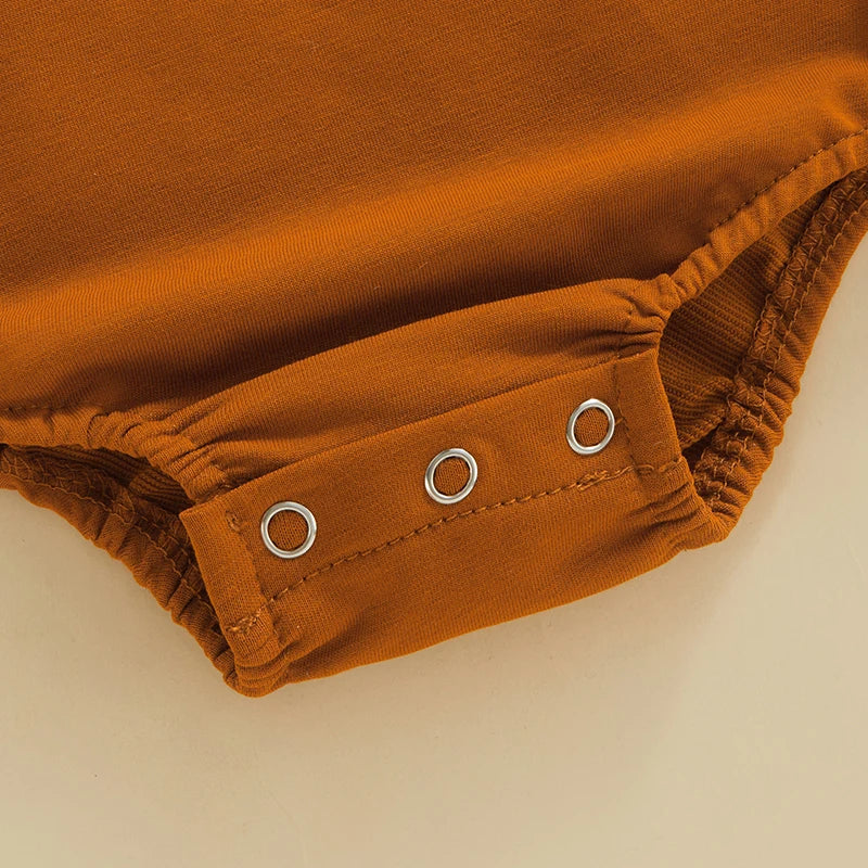 Love Embroidered Long Sleeve Round Neck Romper