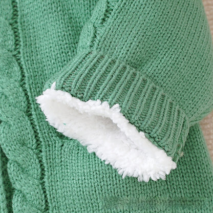 Baby Winter Thickened Knitting Jumpsuit