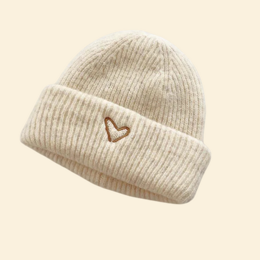Baby Knitted Hat With Embroidery Heart