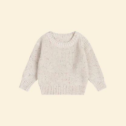 Knitted Casual Long Sleeve Pullover With Colored Dots