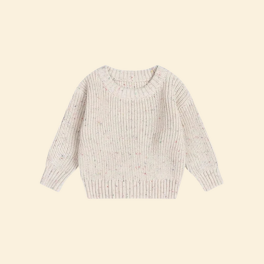 Knitted Casual Long Sleeve Pullover With Colored Dots