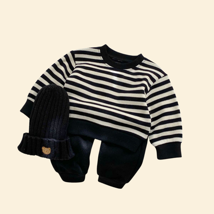 Baby Striped Long-sleeved Top Pants Sets