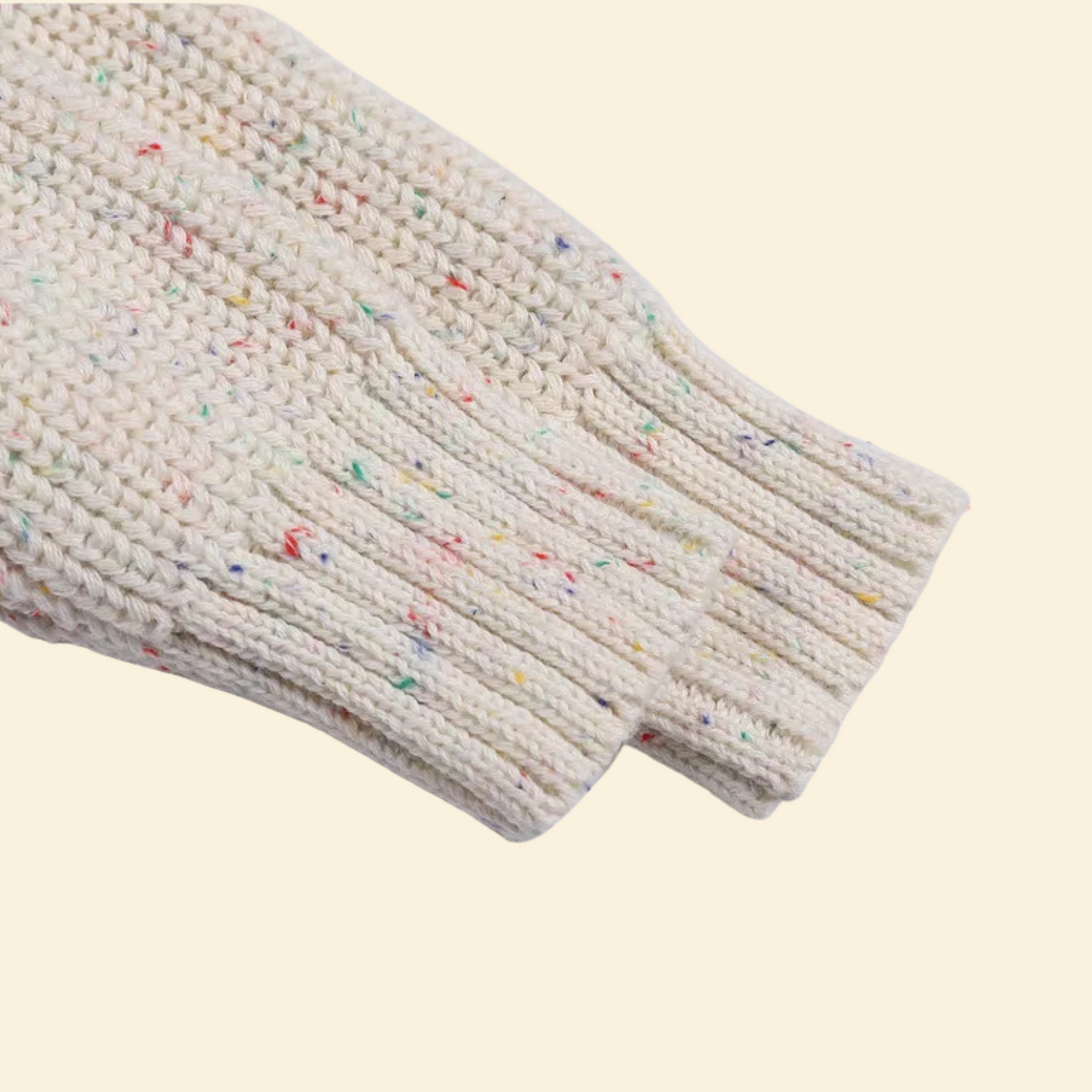 Knitted Casual Long Sleeve Pullover With Colored Dots