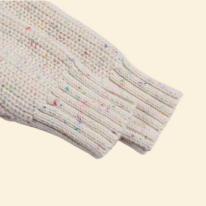 Knitted Casual Long Sleeve Pullover With Colored Dots