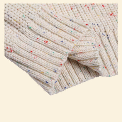 Knitted Casual Long Sleeve Pullover With Colored Dots