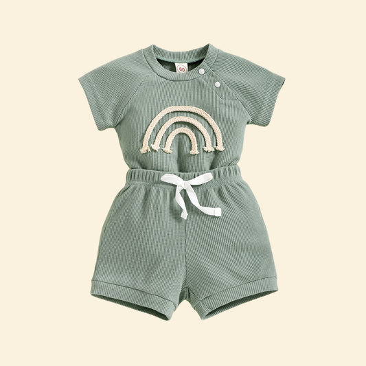 Two-Piece Rainbow Summer Clothing Set