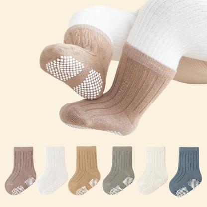 Toddler cotton anti slip socks - 5 pairs