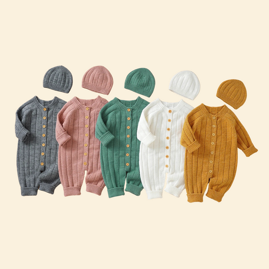 Baby Knitted Kit Rompers & Hat