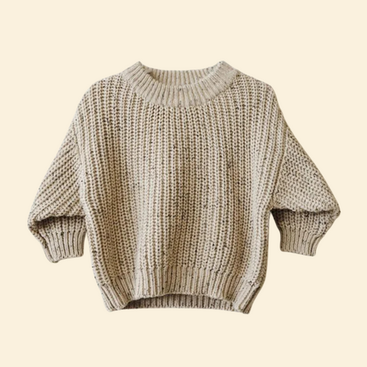 Knitted Casual Long Sleeve Pullover With Colored Dots