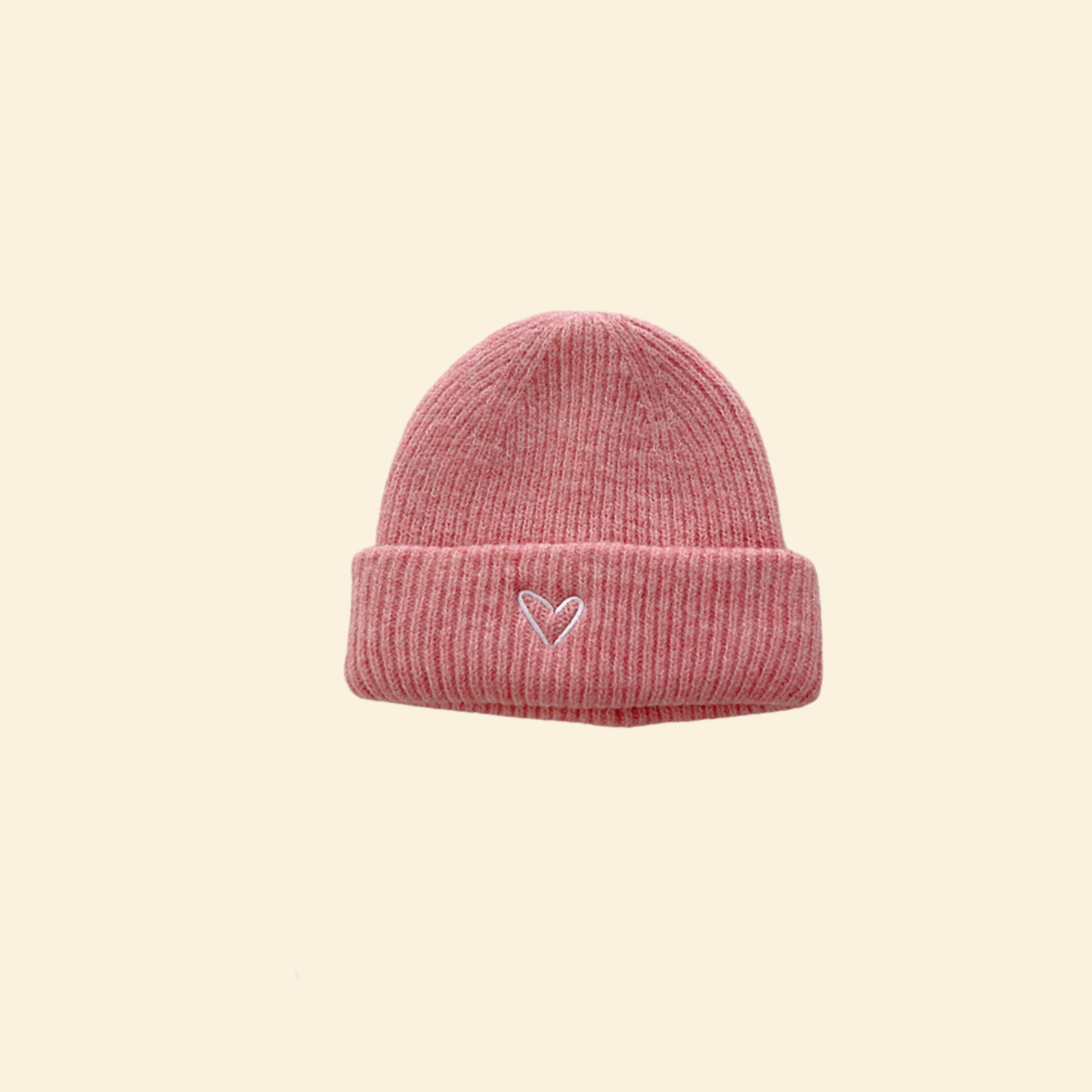 Baby Knitted Hat With Embroidery Heart & Scarf