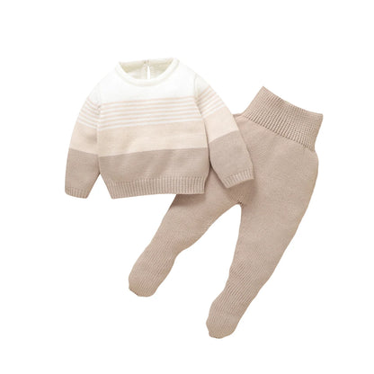 Newborn & Baby Knitted Long Sleeve Pullover & Trousers Leggins