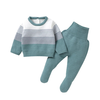 Newborn & Baby Knitted Long Sleeve Pullover & Trousers Leggins