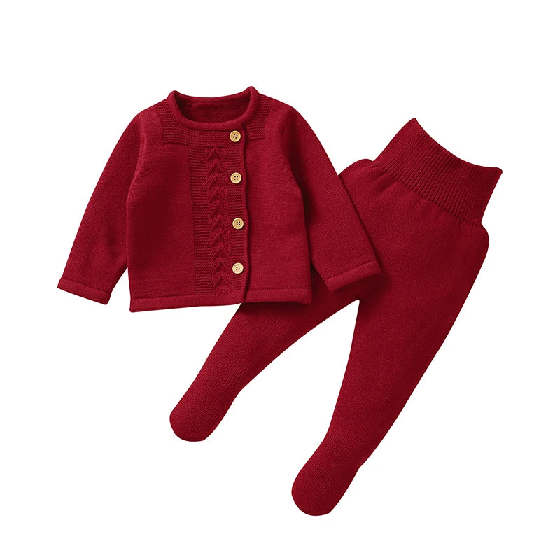 Newborn & Baby Knitted Long Sleeve Pullover & Trousers Leggins