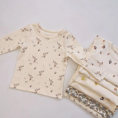 Print Cotton Pajamas Set Long Sleeve