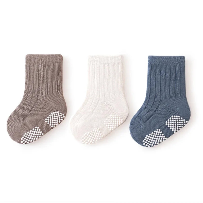 Toddler cotton anti slip socks - 5 pairs