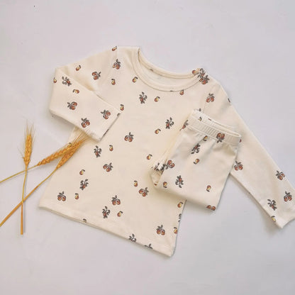 Print Cotton Pajamas Set Long Sleeve