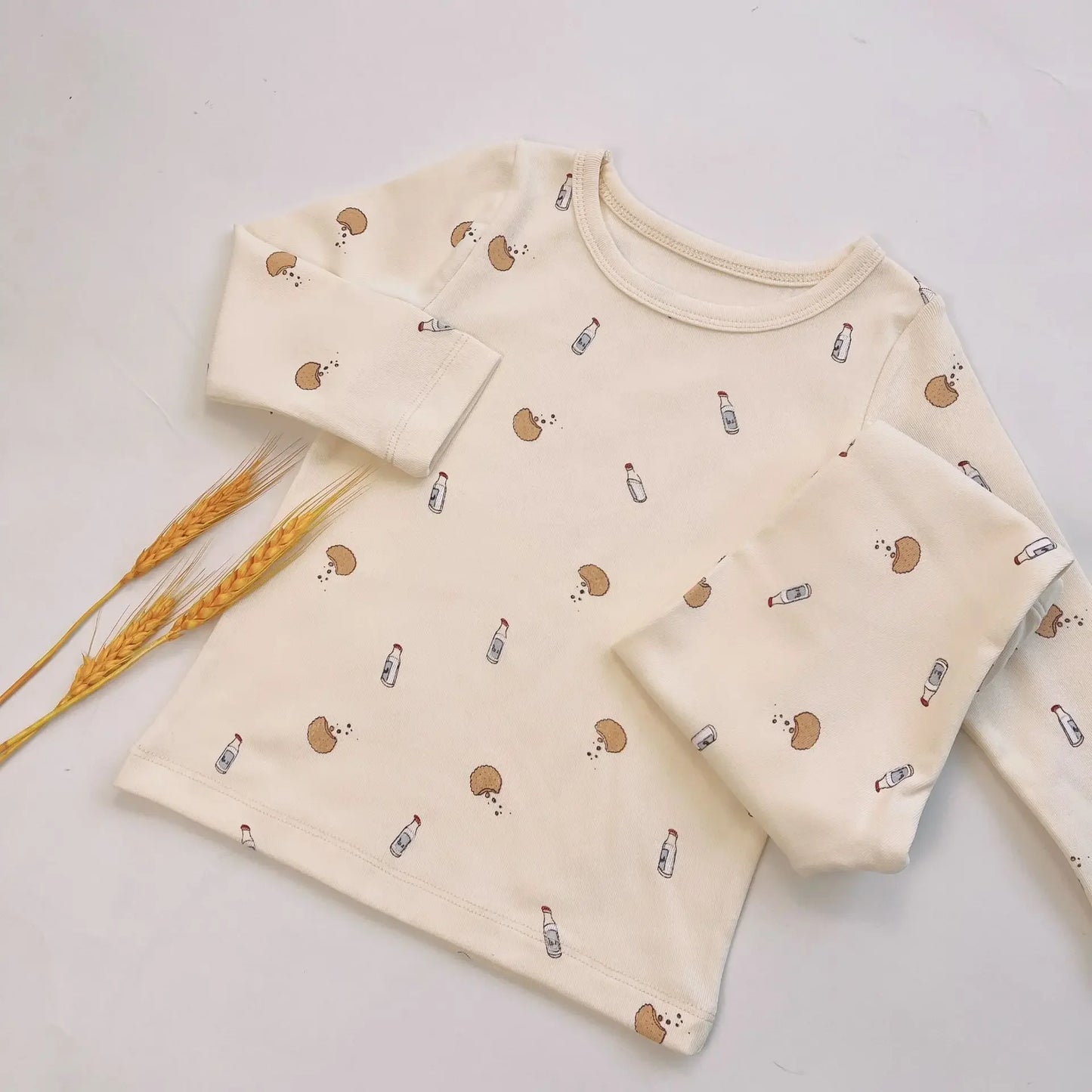 Print Cotton Pajamas Set Long Sleeve