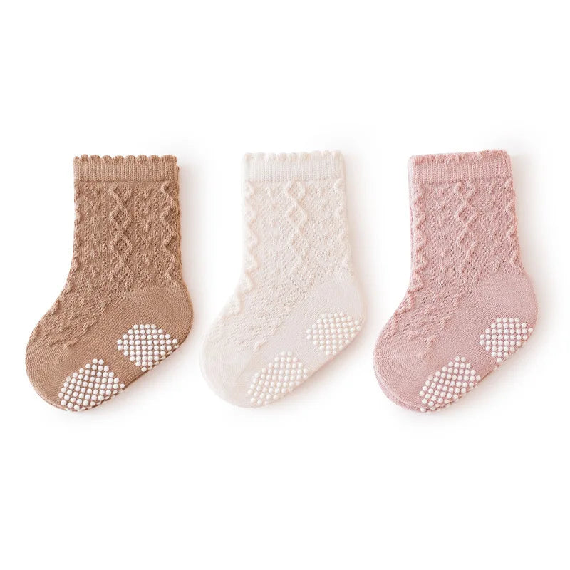 Toddler cotton anti slip socks - 5 pairs