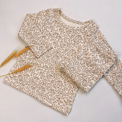 Print Cotton Pajamas Set Long Sleeve