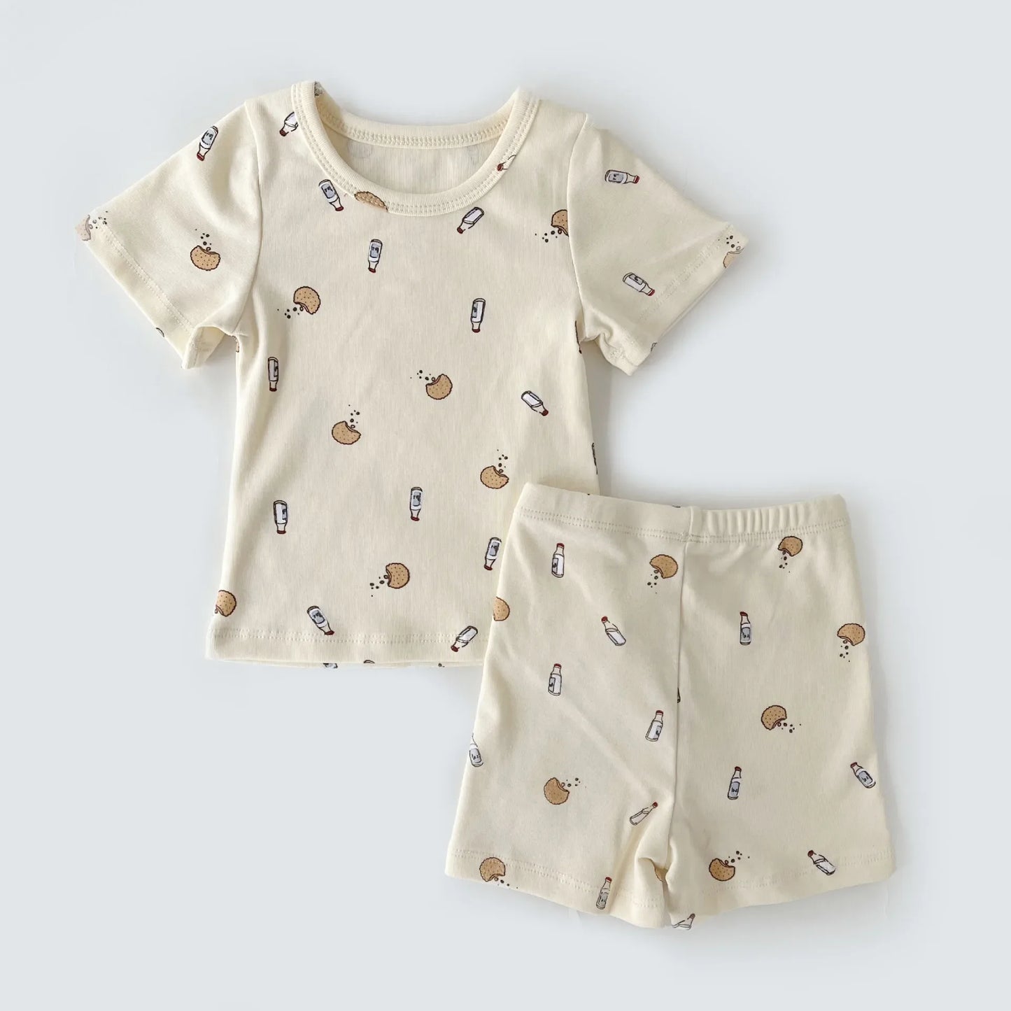 Print Cotton Pajamas Set Long & Short Sleeve