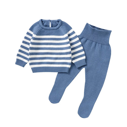 Newborn & Baby Knitted Long Sleeve Pullover & Trousers Leggins