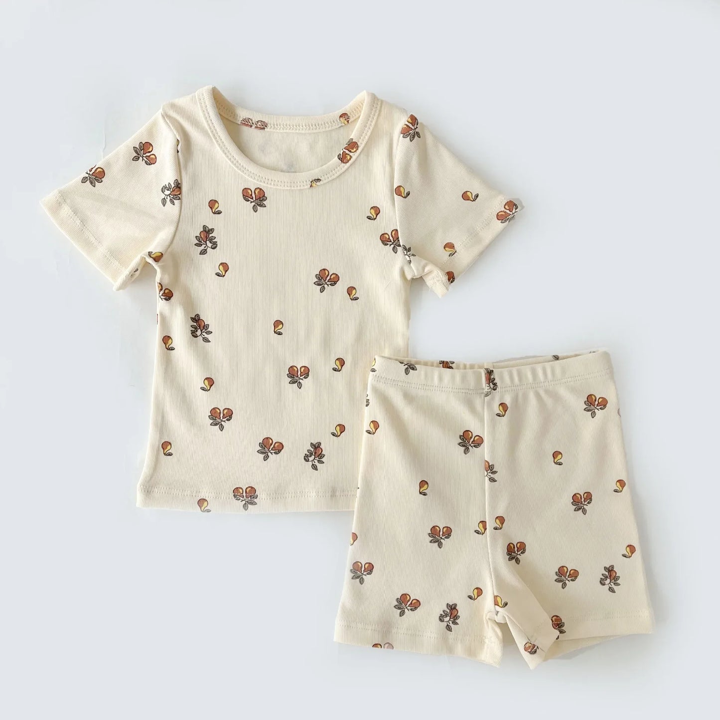 Print Cotton Pajamas Set Long & Short Sleeve