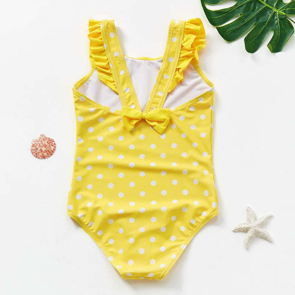 Yellow Pois Swimsuit