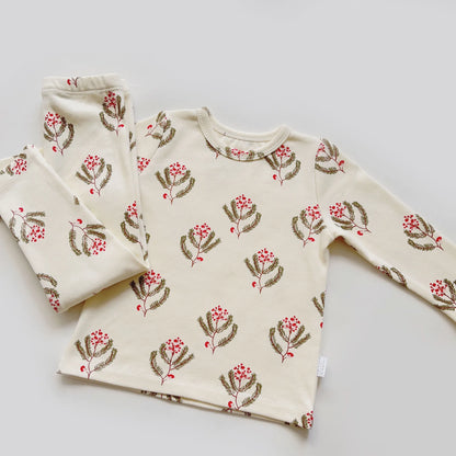 Print Cotton Pajamas Set Long Sleeve