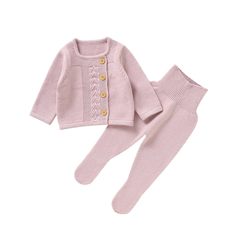 Newborn & Baby Knitted Long Sleeve Pullover & Trousers Leggins