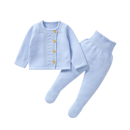 Newborn & Baby Knitted Long Sleeve Pullover & Trousers Leggins