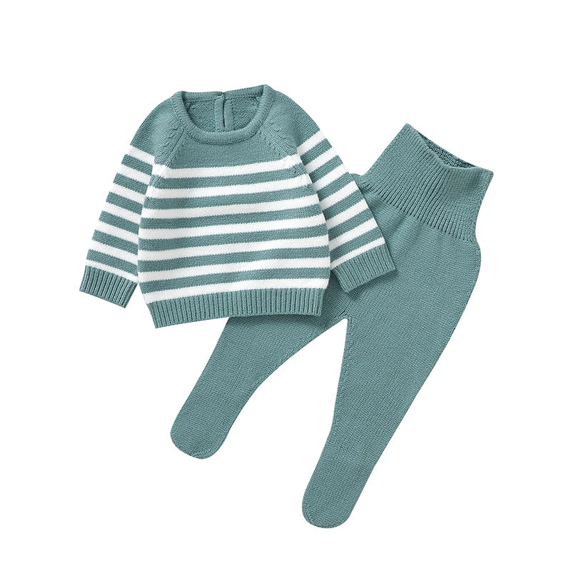 Newborn & Baby Knitted Long Sleeve Pullover & Trousers Leggins